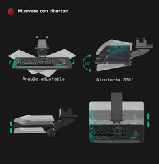 Bandeja Soporte Teclado Negra Eureka