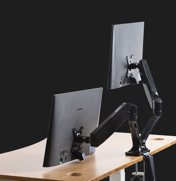 Brazo Monitor Dual de Resorte Gas Gamer - Negro-ergo2play.myshopify.com-